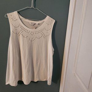 Reitmans White Sleeveless Top, Size XXL, NWT